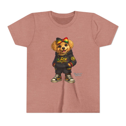 Youth Tee — Rasta Teddy "Black Excellence" Graphic Shirt