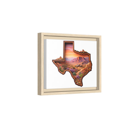 Framed Texas Landscape Matte Canvas — Desert Sunset State Art Print