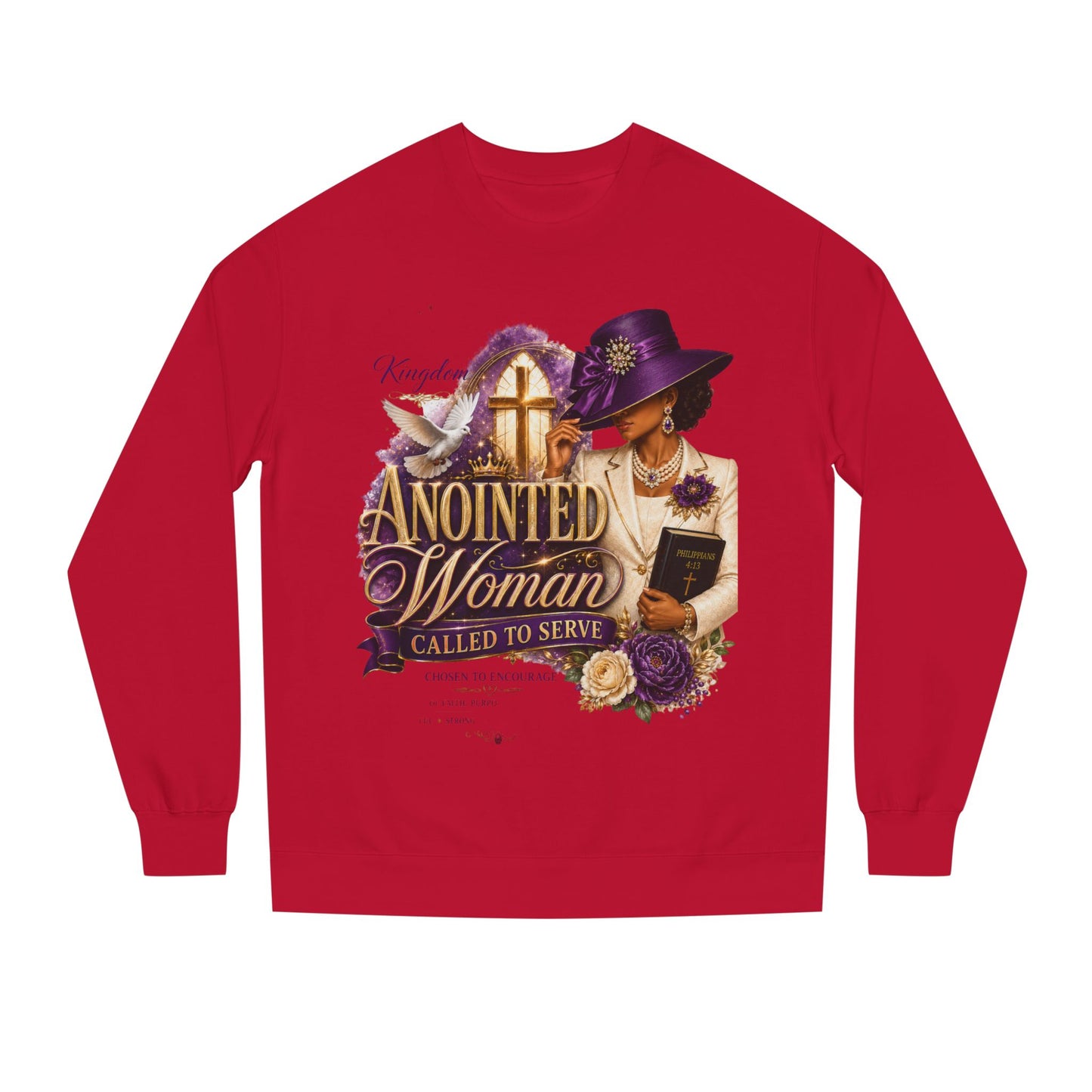 Anointed Woman Crewneck Sweatshirt — Called to Serve Gospel Graphic
