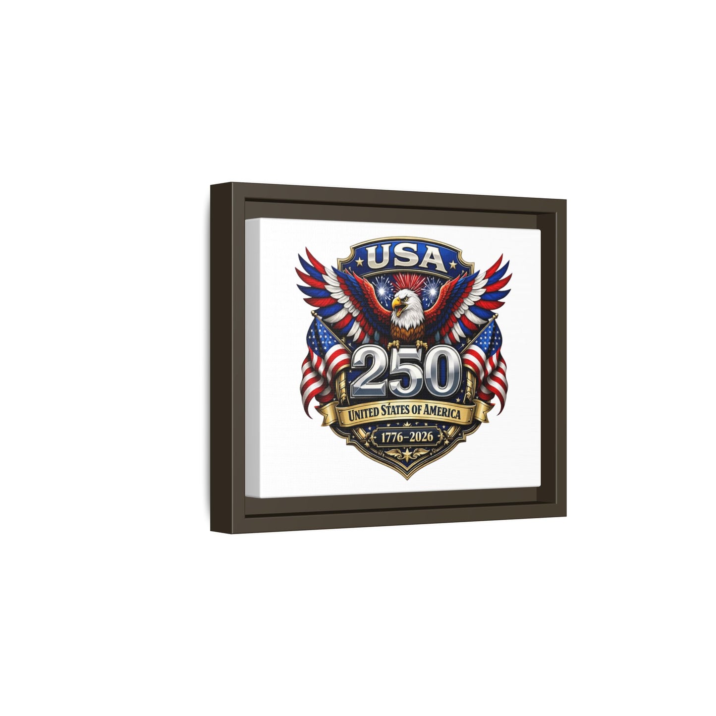 USA 250 Anniversary Framed Canvas — Patriotic Eagle 1776–2026 Wall Art