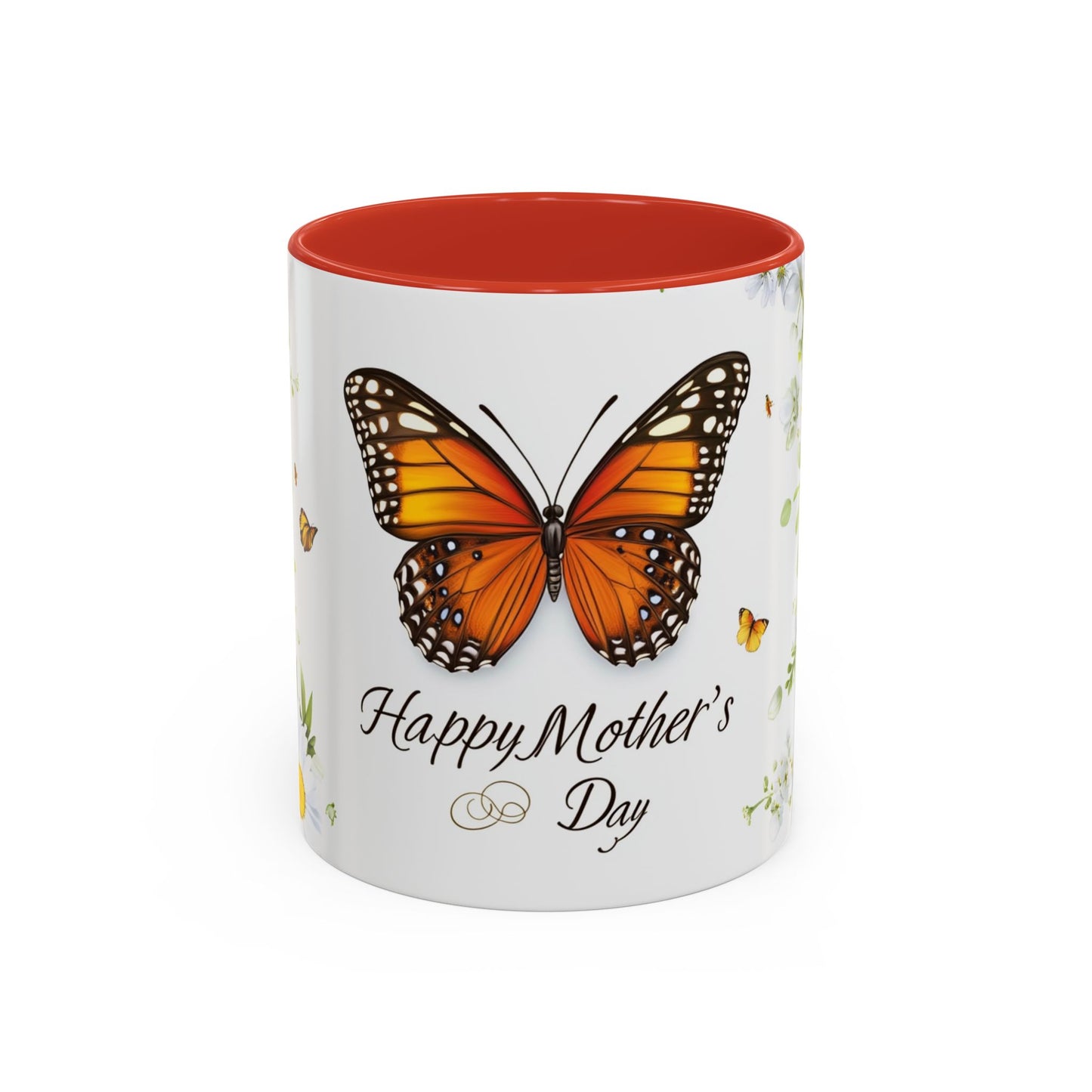 Mother's Day Butterfly Coffee Mug – 'Happy Mother's Day' Floral Accent Mug