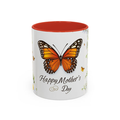 Mother's Day Butterfly Coffee Mug – 'Happy Mother's Day' Floral Accent Mug