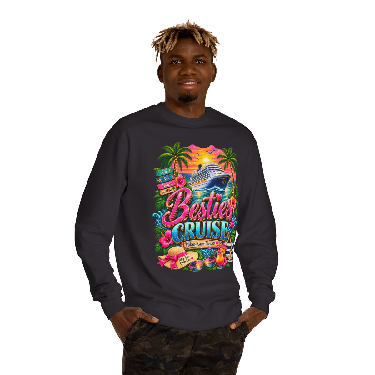 Besties Cruise Sweatshirt - Tropical Girls' Cruise Crewneck