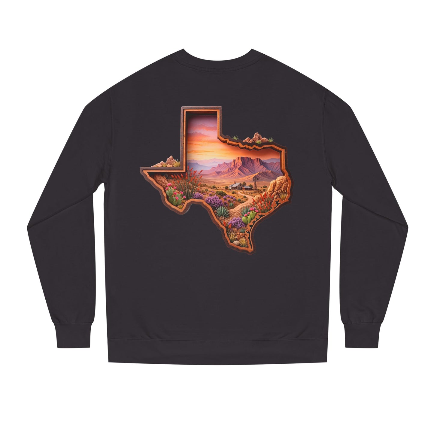 Texas Sunset Crewneck Sweatshirt — Scenic Lone Star State Landscape