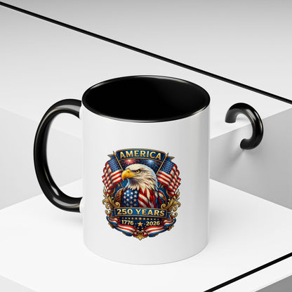 America 250 Years Eagle Coffee Mug — 1776-2026 Patriotic Accent Mug