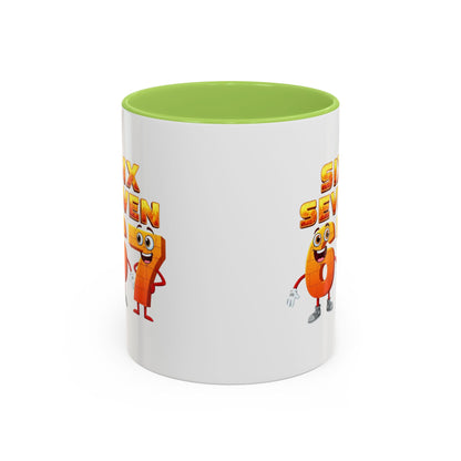 Six Seven Cartoon Number Coffee Mug - Fun Math Teacher Gift (11/15oz)
