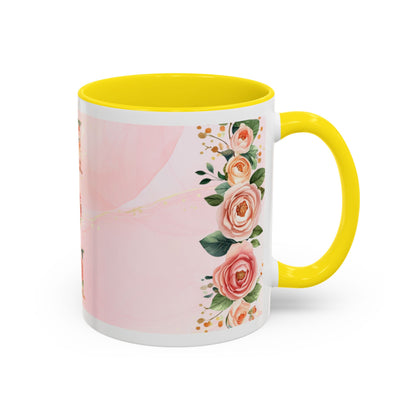 Mom Floral Accent Coffee Mug – Pink Mother's Day Gift (11/15oz)