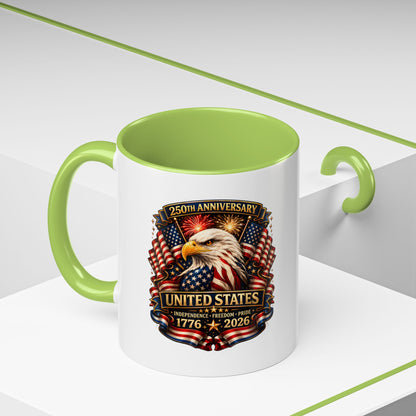 Patriotic Eagle Coffee Mug - United States 250th Anniversary 1776-2026