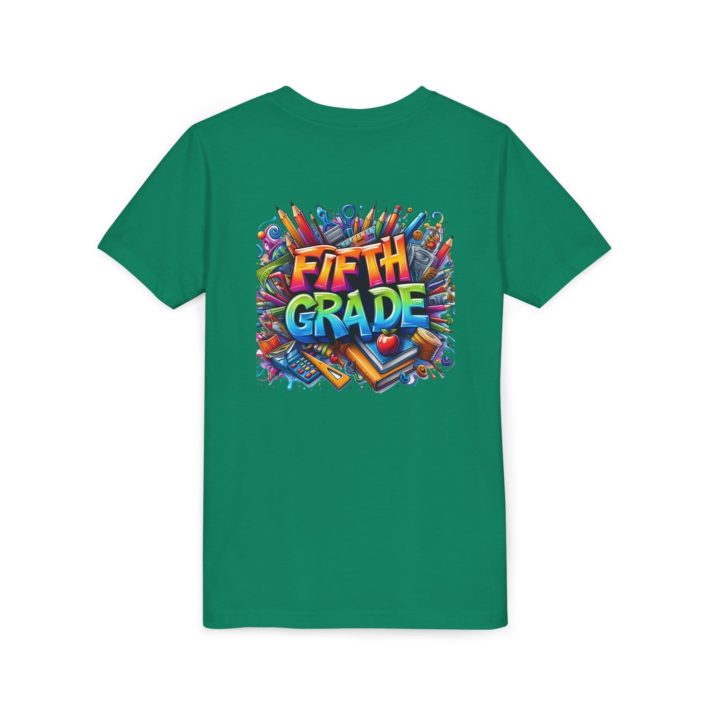 Fifth Grade Kid's Tee - Colorful School Supplies Back to School T-Shirt