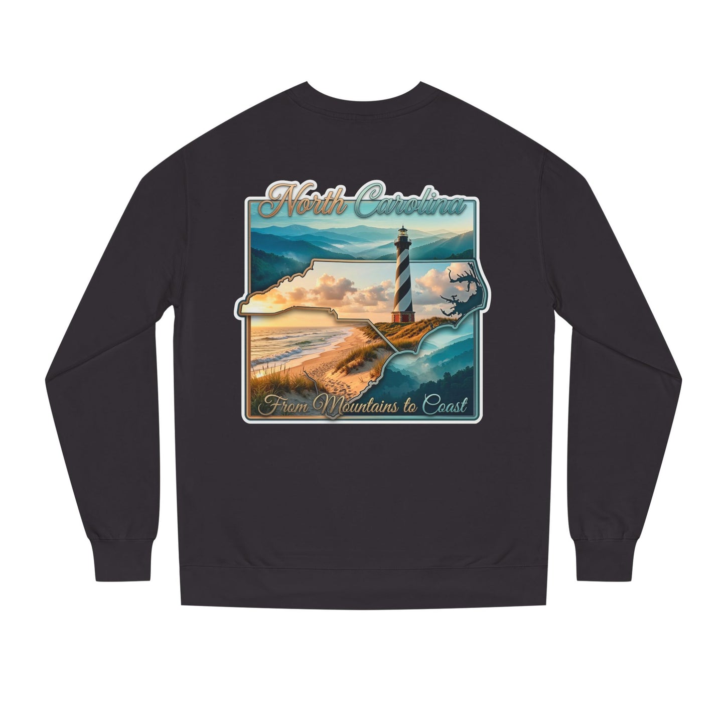 North Carolina Lighthouse Sweatshirt — From Mountains to Coast Scenic Crewneck