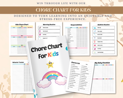 Chore Chart for Kids | Printable Daily & Weekly Responsibility Chart for Routine & Good Habits
