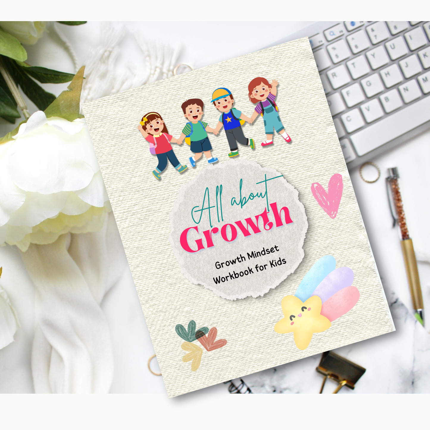 Growth Mindset Workbook for Kids PDF | Confidence Building Activities, Positive Thinking Journal, Self Esteem Worksheets, Kids Personal Development