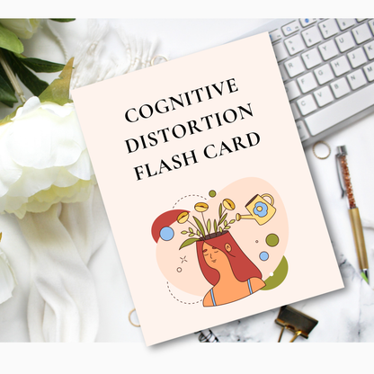 Cognitive Distortion Flash Cards PDF | CBT Thought Cards, Therapy Worksheets, Mental Health Tool, Cognitive Restructuring Guide