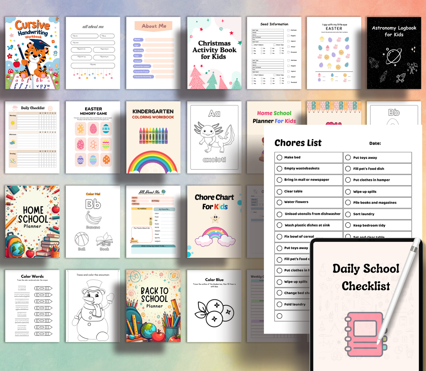 Ultimate Kids Activity PLR Bundle | Editable Canva Printable Worksheets, Games & Learning Pack for Kids