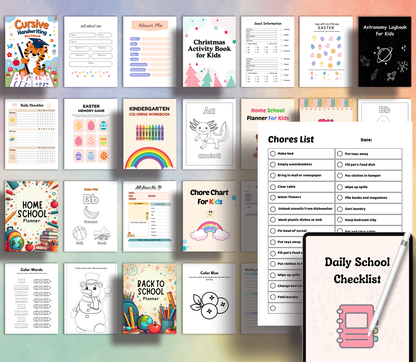 Ultimate Kids Activity PLR Bundle | Editable Canva Printable Worksheets, Games & Learning Pack for Kids