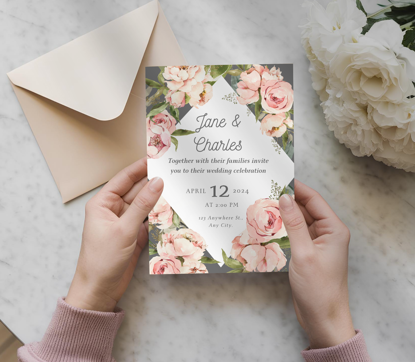 Wedding Invitation Template | Editable Canva Wedding Invite Design Printable & Digital