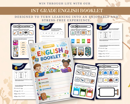 1st Grade English Workbook | Printable Reading, Writing & Grammar Activities for Kids