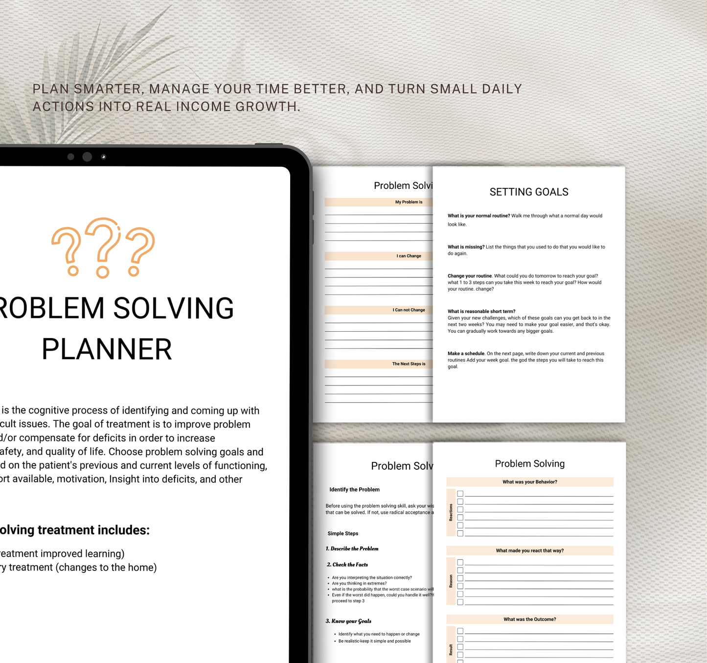 Problem Solving Workbook | Critical Thinking & Decision Making PDF Planner