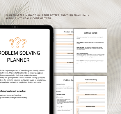 Problem Solving Workbook | Critical Thinking & Decision Making PDF Planner
