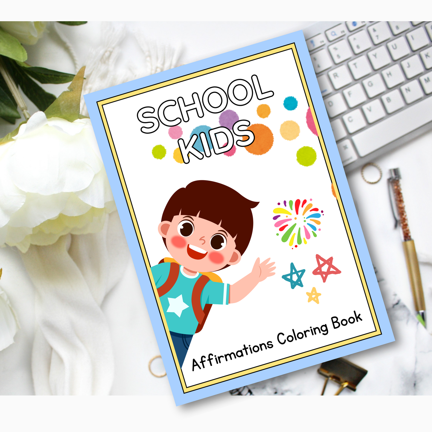 School Kids Positive Affirmations Coloring Book PDF | Confidence Building Coloring Pages, Self Esteem &amp; Mindfulness Activities for Children