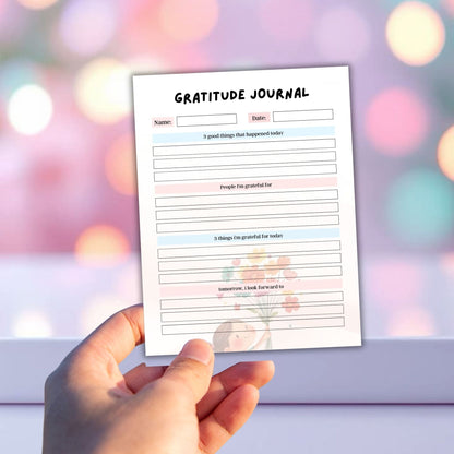 Kids Gratitude Journal Printable | Daily Thankfulness & Mindfulness Workbook for Children