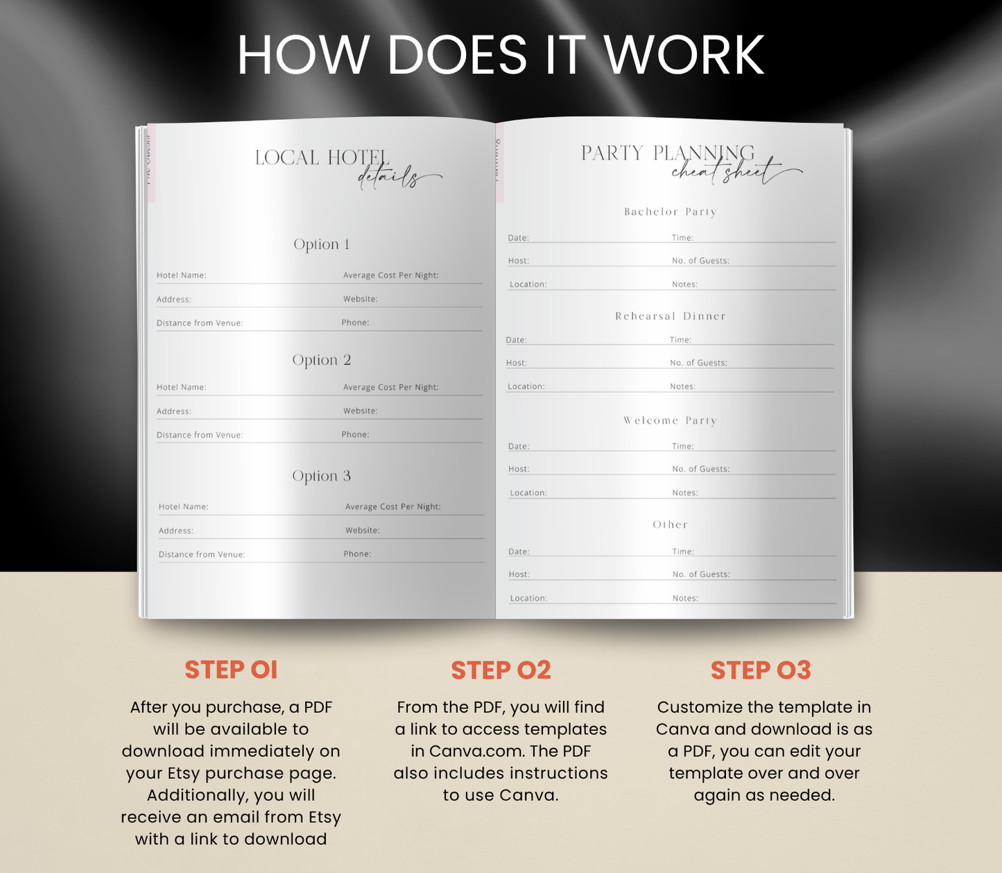 Wedding Template | Editable Printable Planner & Checklist