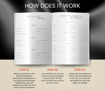 Wedding Template | Editable Printable Planner & Checklist