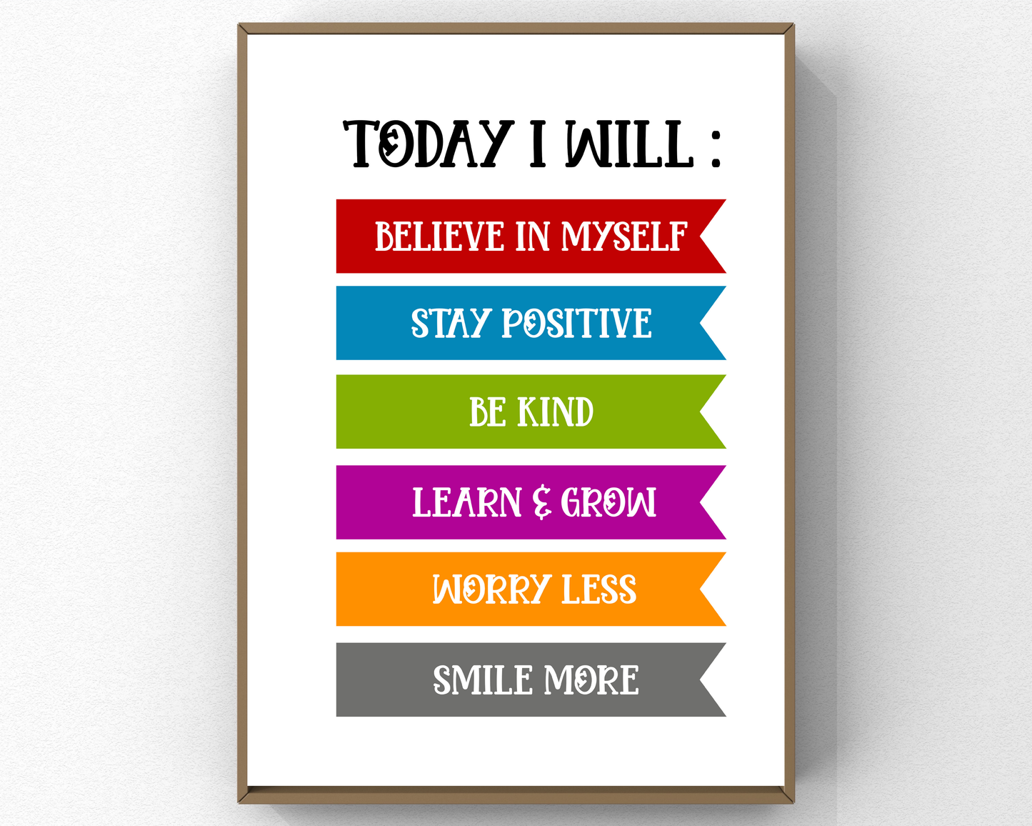Today I Will Poster Positive Wall Art | Motivational Quote, Inspirational Mindset Decor, Printable Daily Affirmation Wall Art