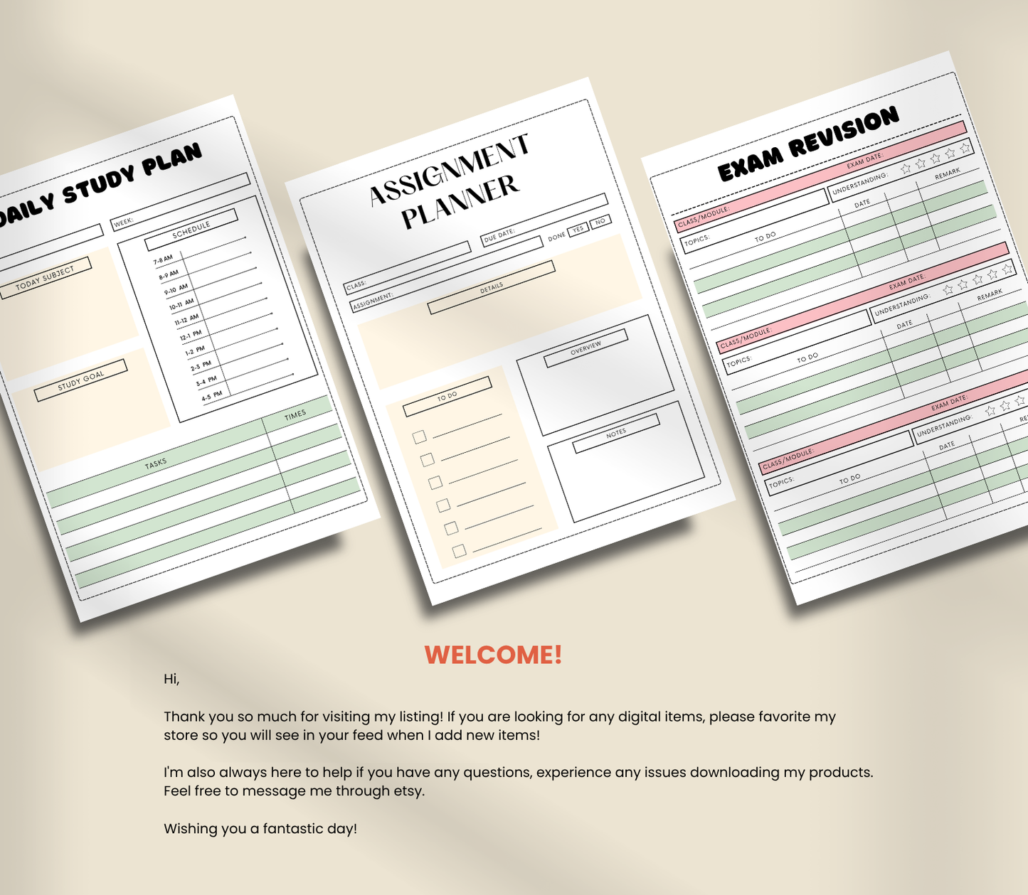 Neurodivergent Assignment & Focus Tracker | Printable Productivity Planner
