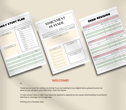 Neurodivergent Assignment & Focus Tracker | Printable Productivity Planner