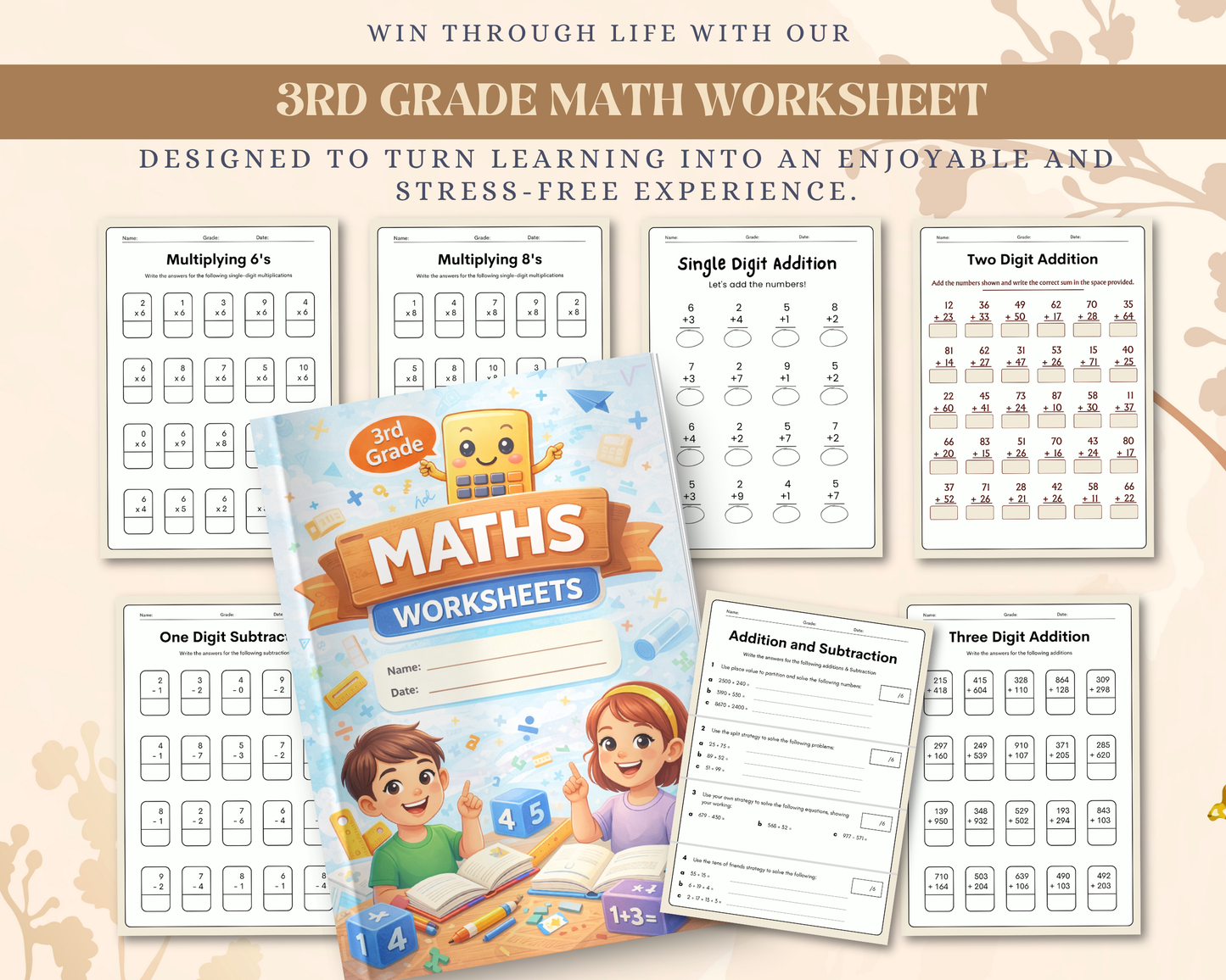 3rd Grade Math Worksheets | Printable Multiplication, Division & Problem Solving Activities