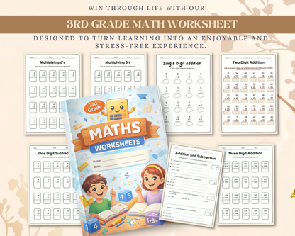3rd Grade Math Worksheets | Printable Multiplication, Division & Problem Solving Activities