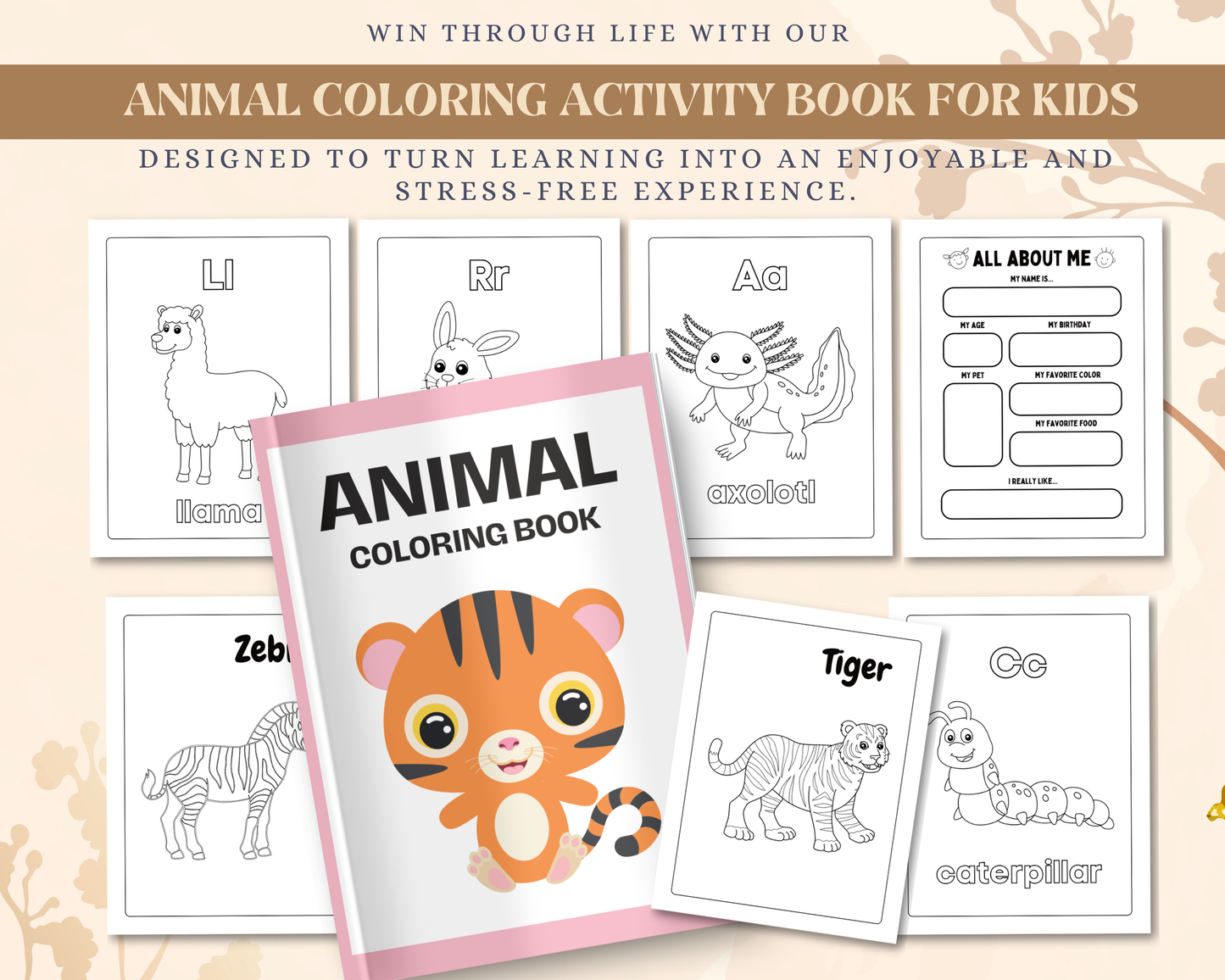 Animal Coloring Book for Kids | Printable Fun Animal Coloring Pages & Activity Worksheets