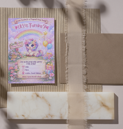 Pony Birthday Invitation Template | Editable Kids Horse Party Invite
