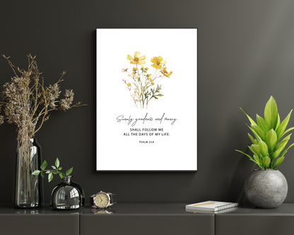 Christian Floral Wall Art Set of 3 | Bible Verse Printable, Feminine Scripture Decor, Boho Neutral Faith Home Wall Prints
