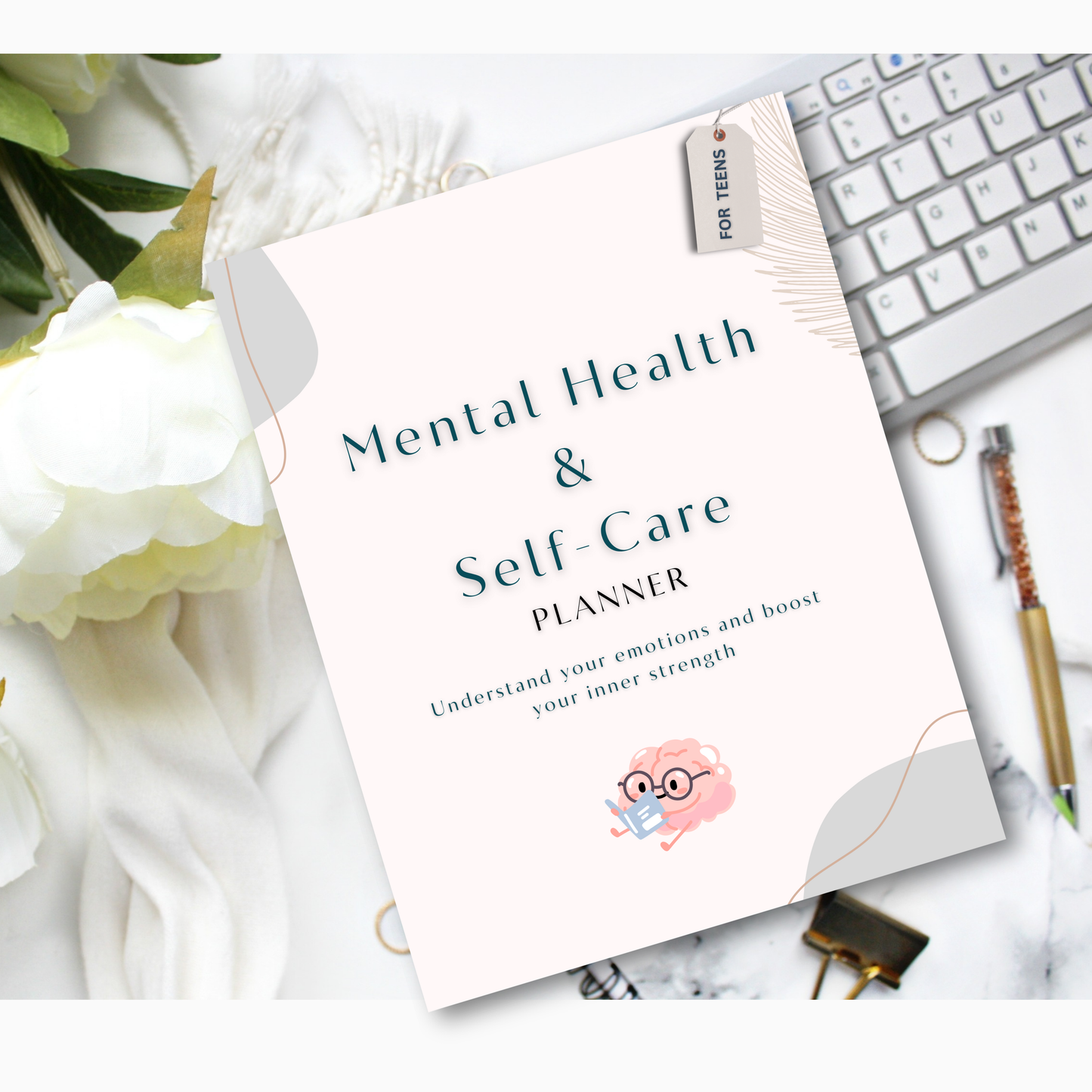 Mental Health &amp; Self-Care Planner PDF | Wellness Journal, Mood Tracker, Stress Relief Workbook, Daily Self Care &amp; Mindfulness Planner