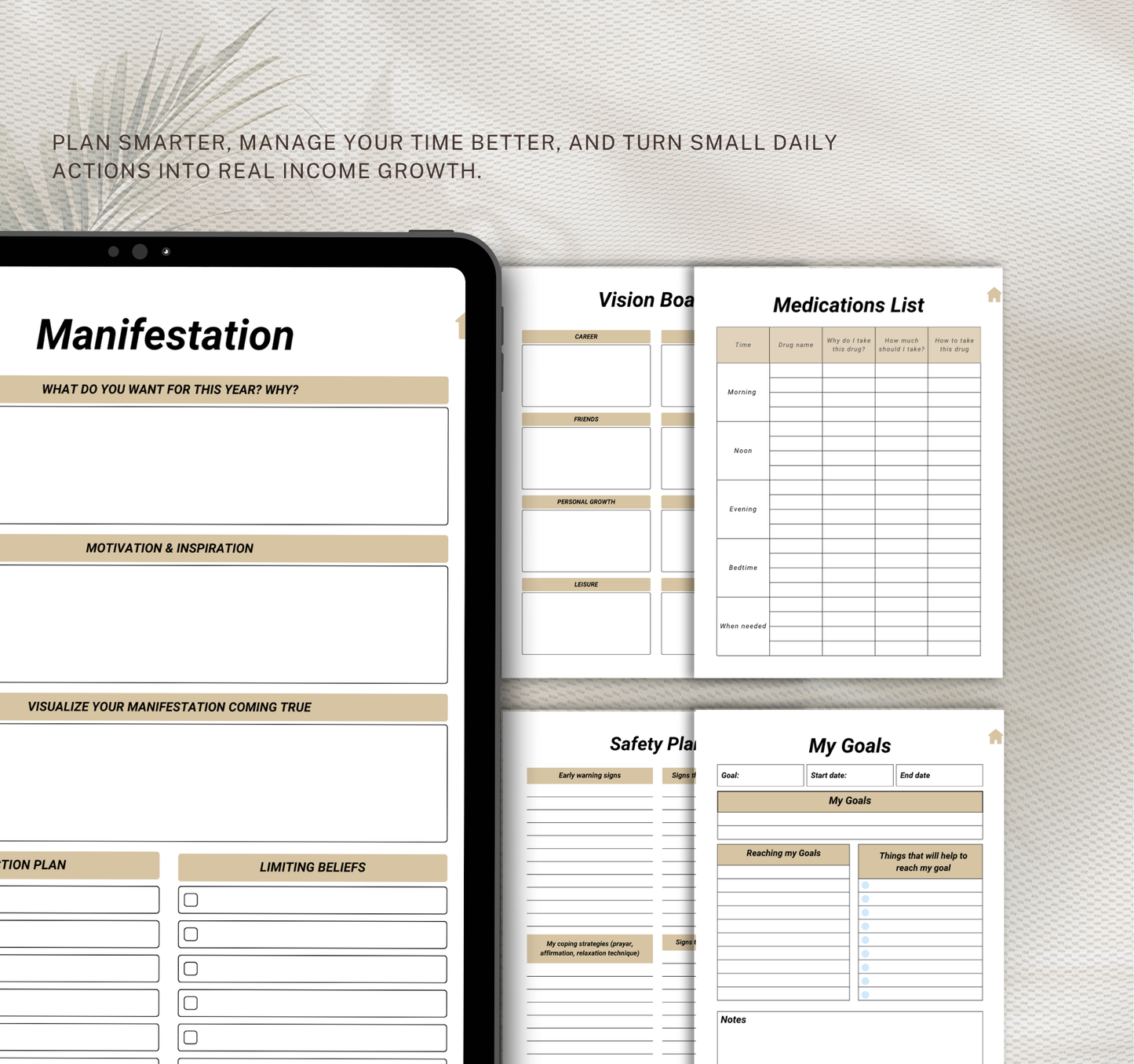 Vision Board Planner | Goal Setting & Manifestation Digital Planner