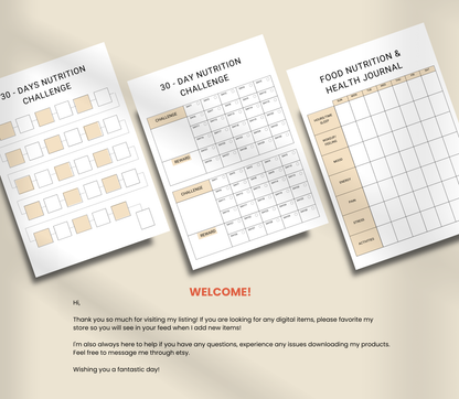 ADHD Nutrition Planner | Printable Meal & Healthy Habit Tracker