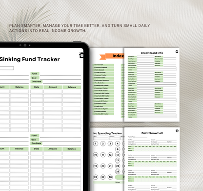 Income & Finance Planner | Budget & Money Management Digital Planner