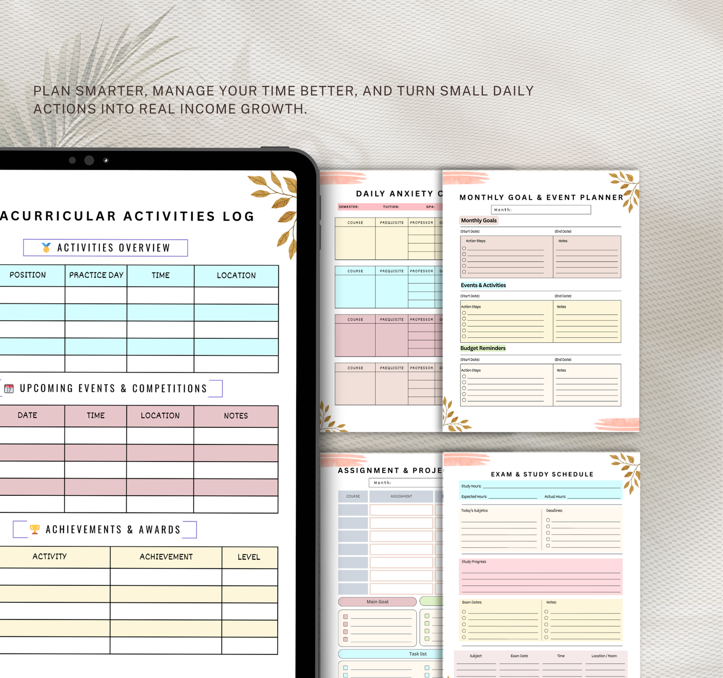 College Planner | Academic & Study Digital Planner PDF for Students