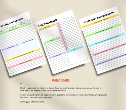 Mindful Autistic Planner | Printable ADHD & Neurodivergent Daily Organizer