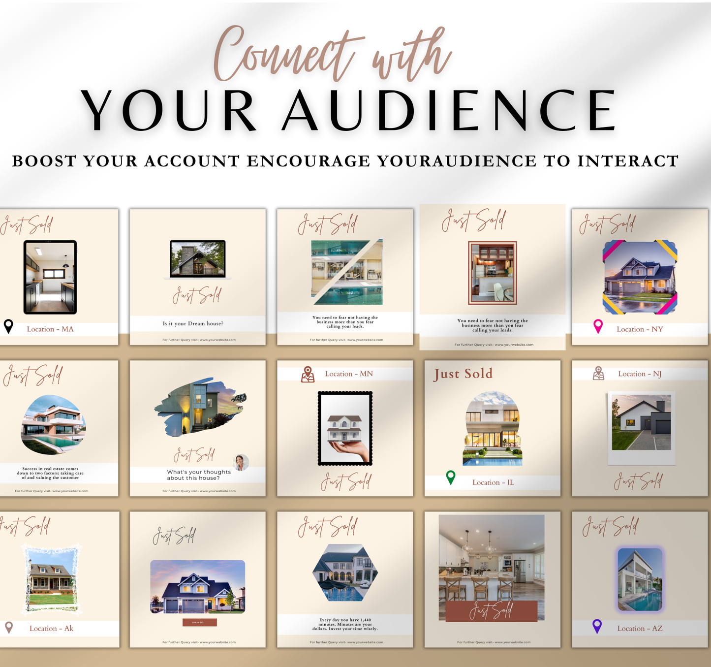 Real Estate Instagram Templates | Editable Canva Realtor Posts & Social Media Kit