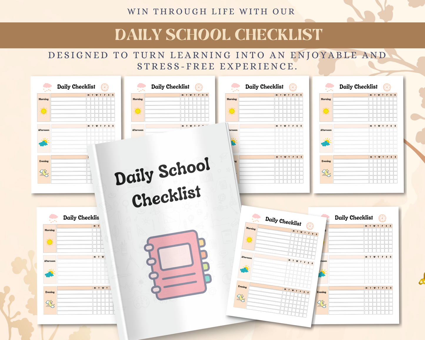 Daily School Checklist for Kids | Printable Morning & Homework Routine Planner  📝