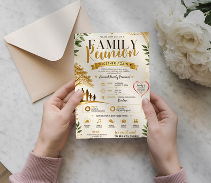 Family Reunion Invitation Template | Editable Canva Reunion Party Invite Design Printable & Digital