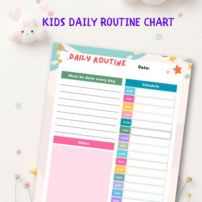 Kids Daily Routine Chart Printable | Morning & Evening Schedule for Children