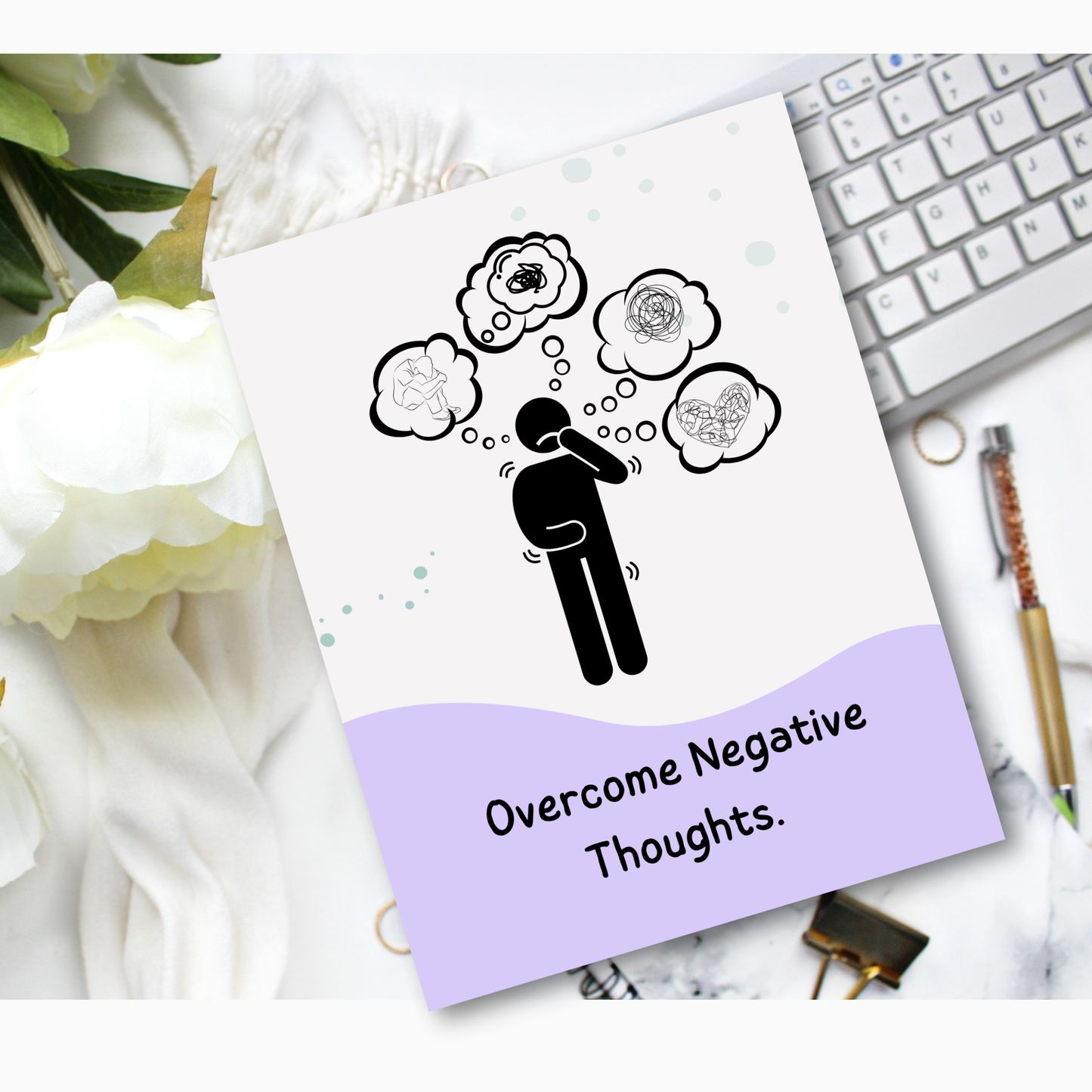Overcome Negative Thoughts Workbook PDF | Positive Thinking Journal, CBT Worksheets, Mental Health Planner, Self Help &amp; Mindset Reset Guide