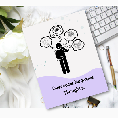 Overcome Negative Thoughts Workbook PDF | Positive Thinking Journal, CBT Worksheets, Mental Health Planner, Self Help &amp; Mindset Reset Guide