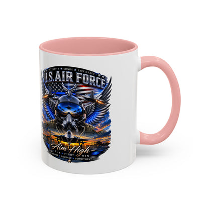 U.S. Air Force Eagle Coffee Mug — "Aim High" Accent 11/15oz