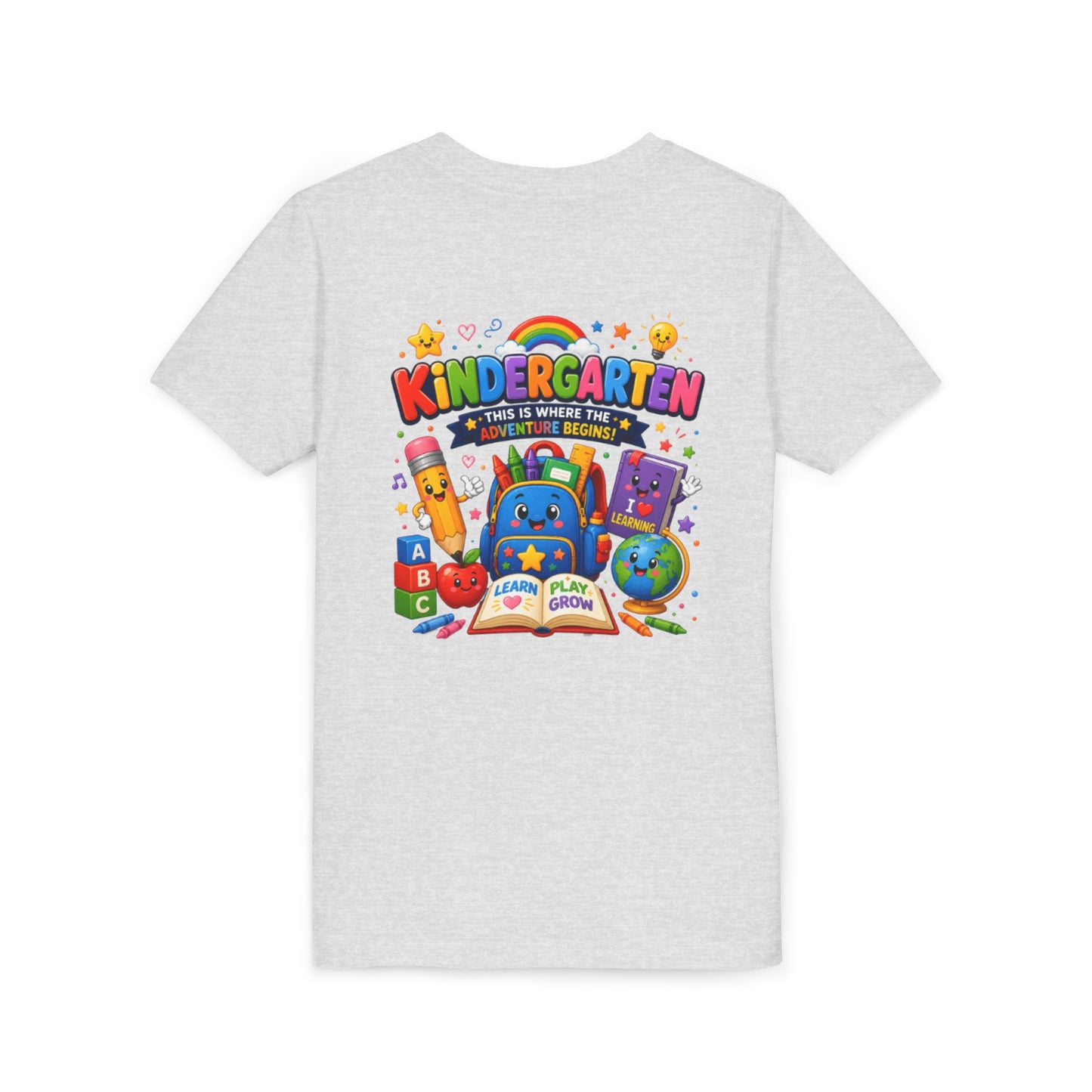 Kindergarten Kids T‑Shirt — 'Kindergarten: This Is Where the Fun Begins' Colorful Back-to-School Tee