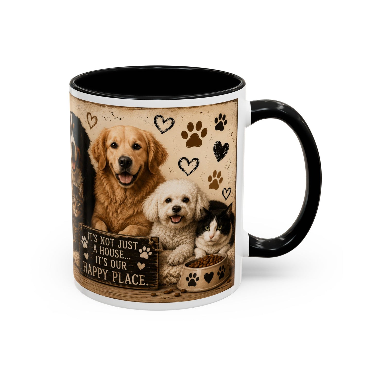 Dog Lovers Accent Coffee Mug — “It’s Not Just a House, It’s Our Happy Place”